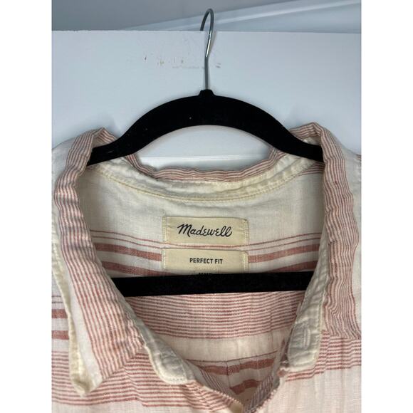 Madewell Perfect Fit Striped Linen Shirt Men Size XXL - Picture 3 of 7